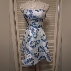 Speechless Blue Floral High Low Dress